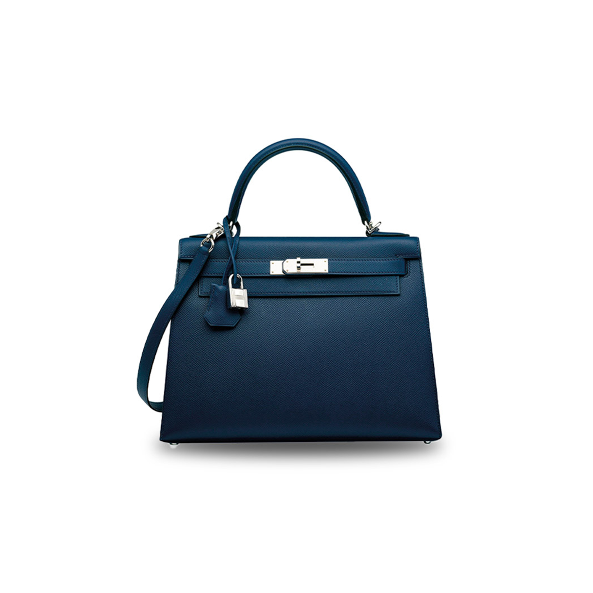 H**mes master an indigo kelly 25 with palladium hardware (25*17*7cm)